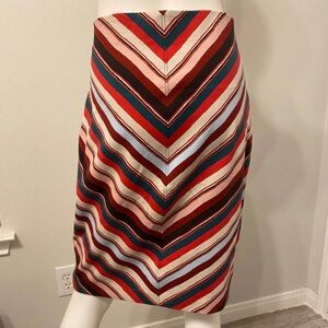 LOFT Colorful Zigzag Pattern Pencil Skirt Sz M